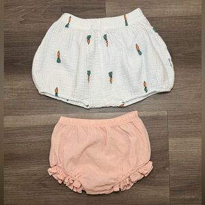 Adorable White and Pink Baby Bloomers